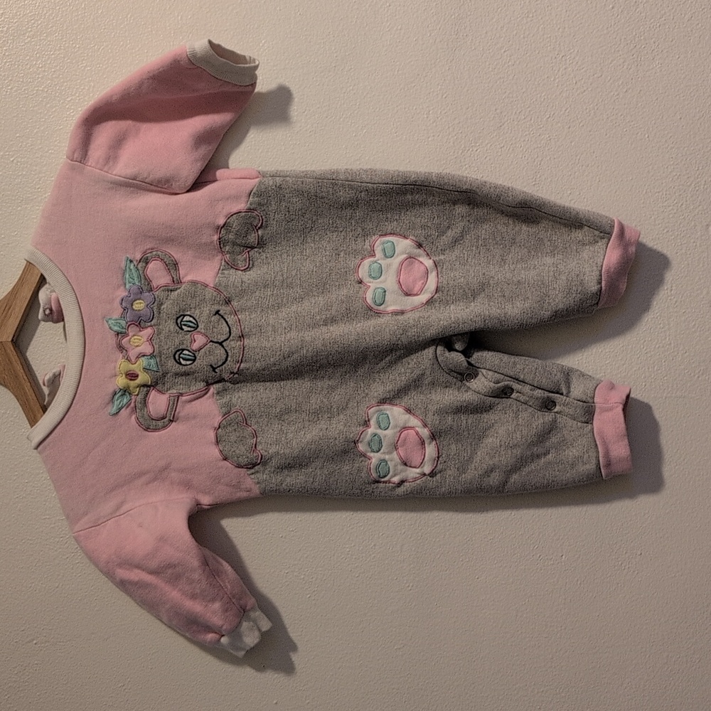 Vintage Sweatsuit One Piece Romper 18 Months